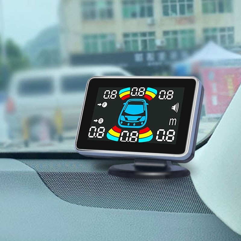 Erlangshen Car Reversing Radar with Non-Misreporting Voice and Buzzer Alarm, 8 Sensors for Parking, Universal Front and Rear Installation