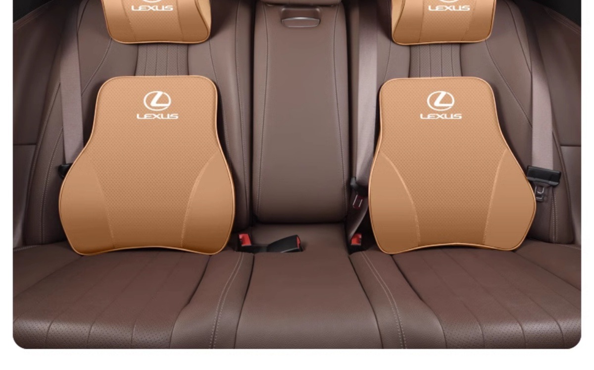 Lexus UX NX RX ES LX special genuine leather headrest and lumbar support, comfortable neck pillow, seat lumbar support decoration