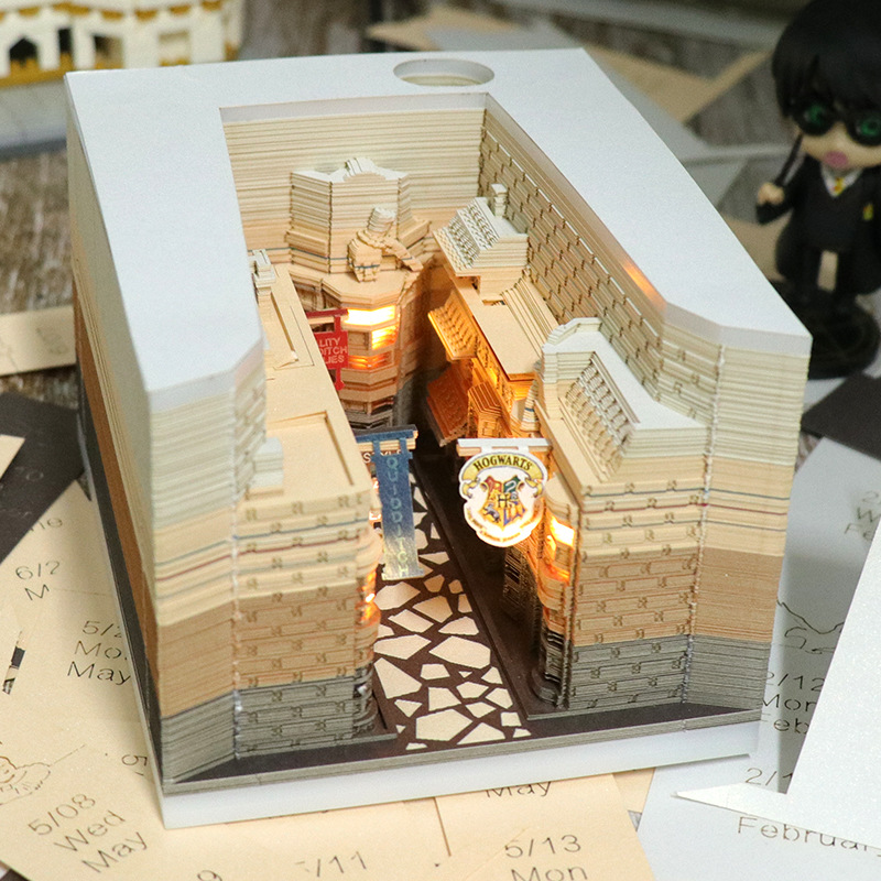 Notas adhesivas Hart Magic Castle 2026, notas tridimensionales, papel creativo tallado en 3D, calendario semanal, Castillo de Hogwarts de Hart