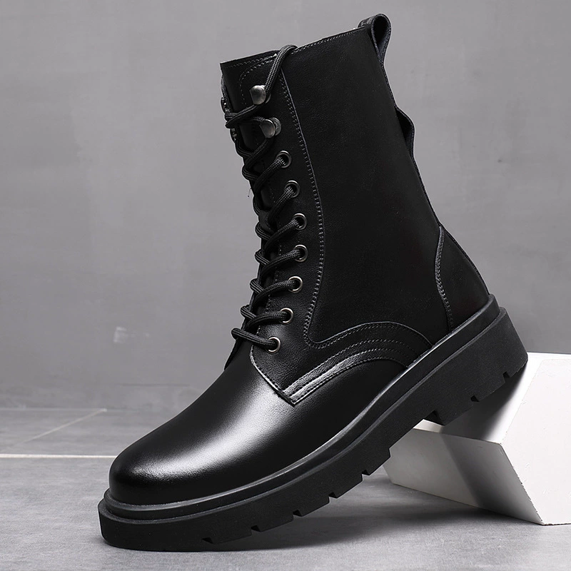 Martens, модные высокие сапоги из кожи и флиса с застежкой-молнией