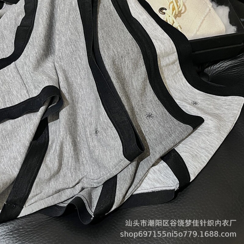 Xiaolan Skirt R058 High-End Sports Style Underwear Gray Cool Style Soft Waxy High Elastic Comfortable Hip-Covering Women's Triangle