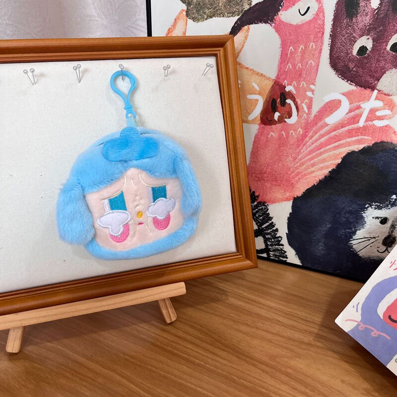 新しい泣いている赤ちゃん小銭入れぬいぐるみペンダント人形小銭入れミニヘッドフォンバッグキーホルダーペンダント収納袋|undefined