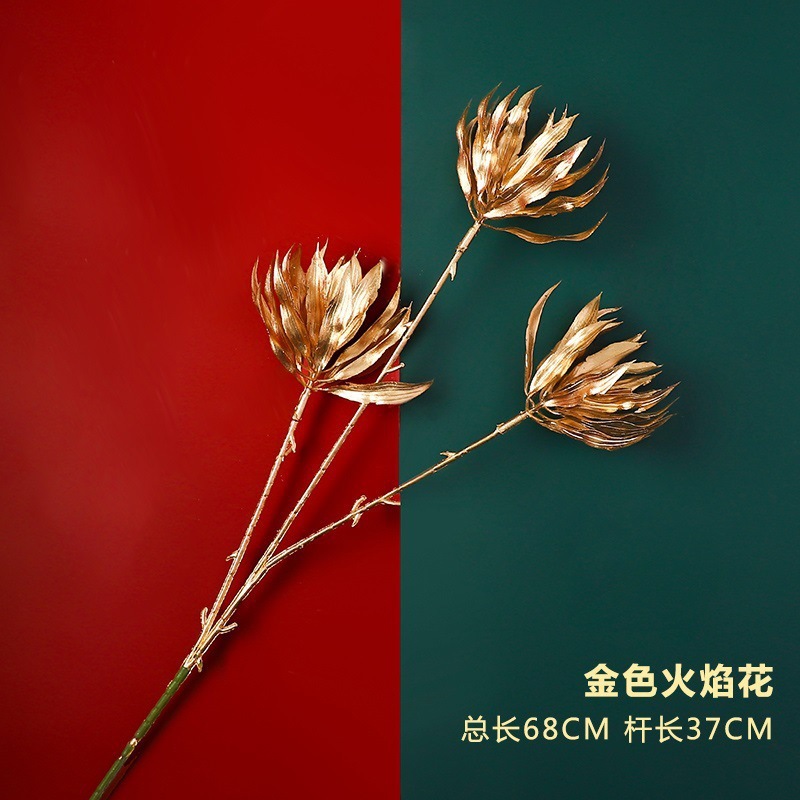 Flor de llama dorada amarilla 1 rama