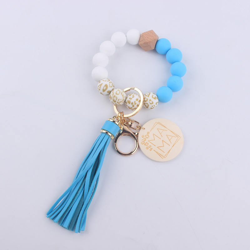 Beaded Design Simple Style Letter Silica Gel Beaded Mother's Day Women's Keychain