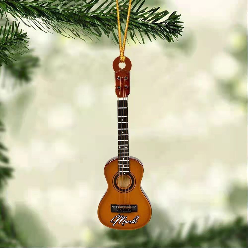 Nueva creativa personalizada mini Navidad amantes de la guitarra acrílico plana Espejo Retrovisor Del Coche adornos decoraciones image 13