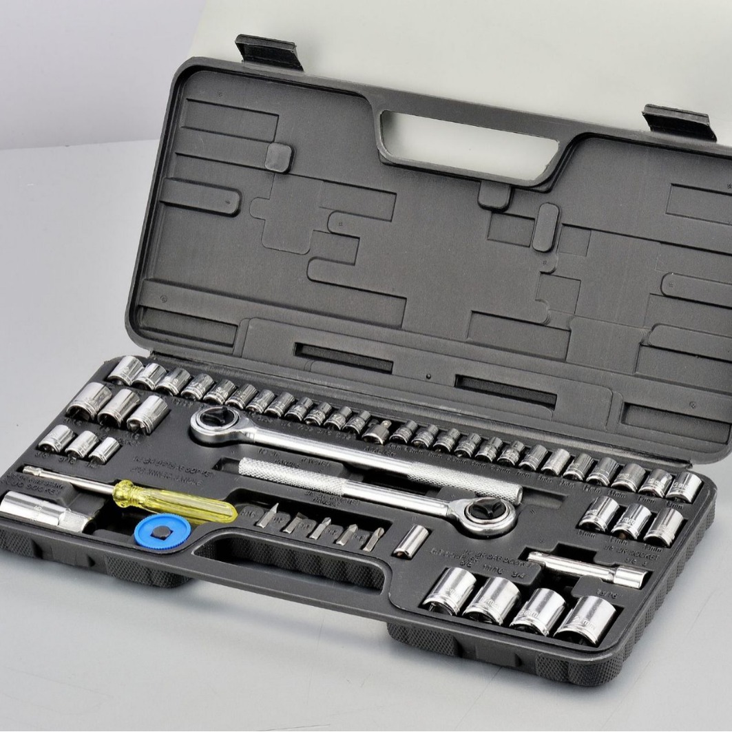 厂家直销52件套五金工具组合套装套筒接杆棘轮扳手汽修随车工具