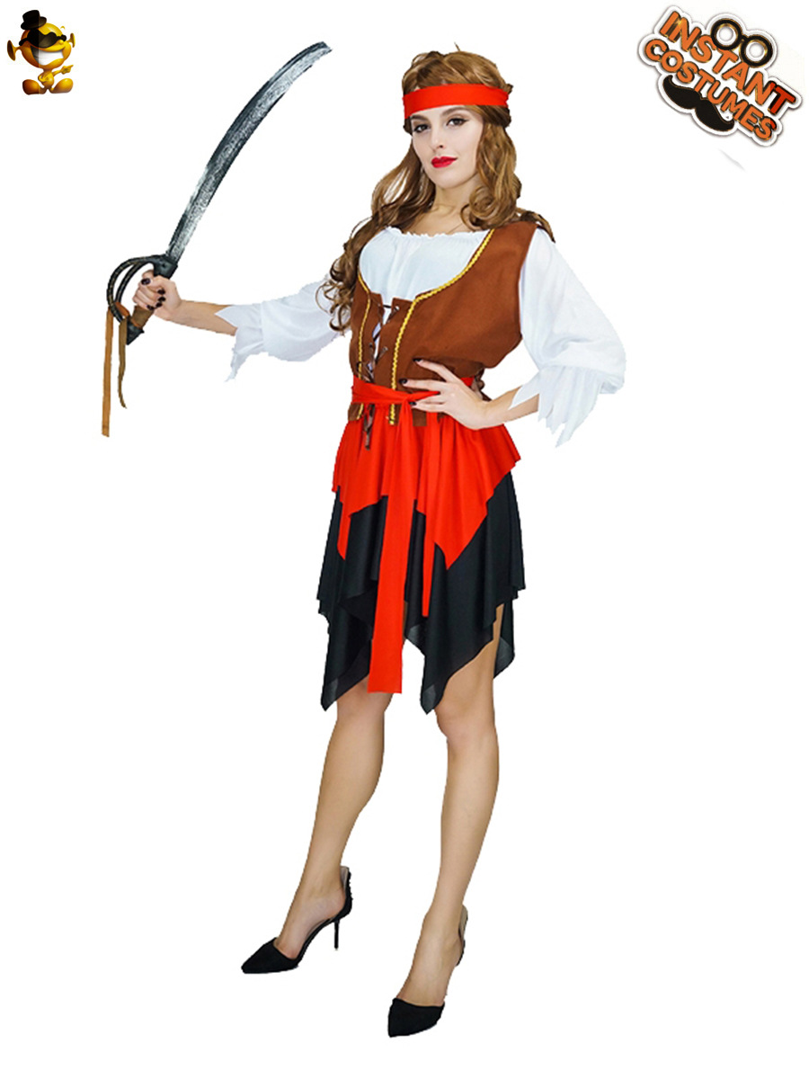 Halloween Adulto Mujer Pirata Carnaval Disfraz de Halloween Disfraz de cosplay Disfraz de fiesta de disfraces