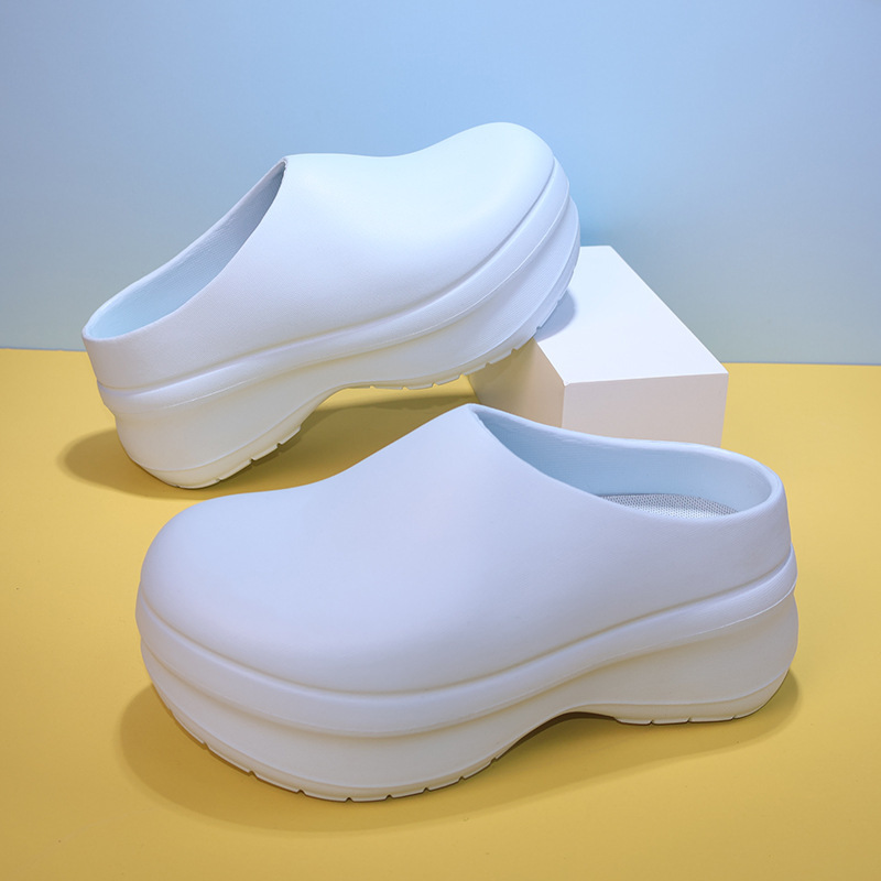 Thick-soled chef shoes for women, suitable for outdoor wear in summer, featuring a non-slip, breathable, and enclosed-toe design. New EVA slip-on style with a high-end feel, reminiscent of Birkenstock Thick-soled chef shoes for women, suitable for outdoor wear in summer, featuring a non-slip, breathable, and enclosed-toe design. New EVA slip-on style with a high-end feel, reminiscent of Birkenstock