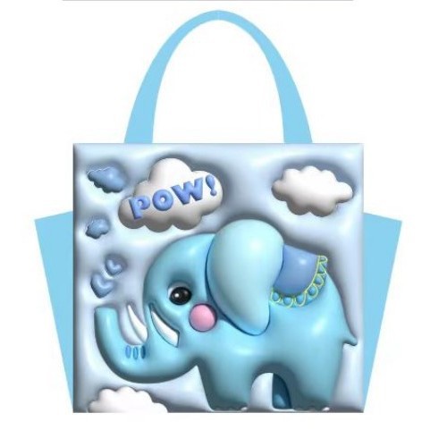 Elefante auspicioso azul 【Bolsa de dos costos】