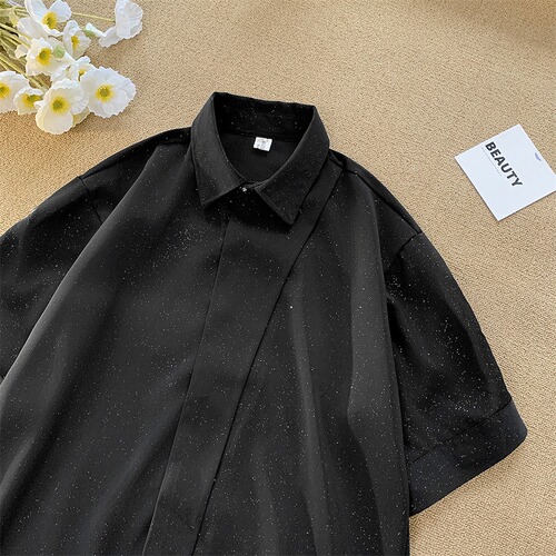 Starlight Short-Sleeve Shirts for Men - Summer Loose Casual Thin Breathable T-Shirts - Ins Trendy and Versatile Half-Sleeve