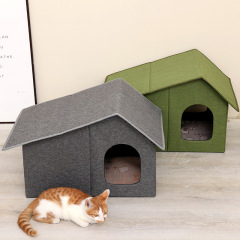 国境を越えて折り畳み可能な猫の巣の広い空間は防水猫の家の四季の通用猫の家の猫の別荘を占有しません。