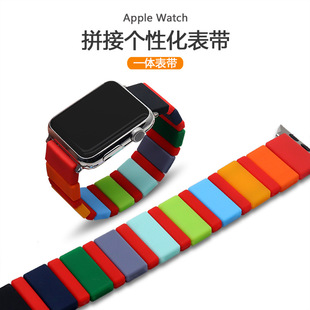 Suitable for iwatch Apple strap 1/2/3/4/5/6/7 generation SE watch color jelly silicone watch strap