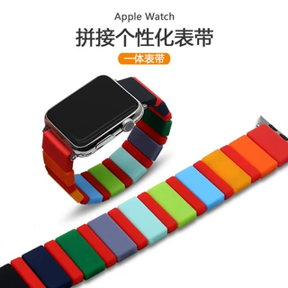 适用于iwatch苹果表带1/2/3/4/5/6/7代 SE手表彩色果冻硅胶手表带