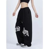 Штаны, на шнурках, в американском стиле, свободный крой