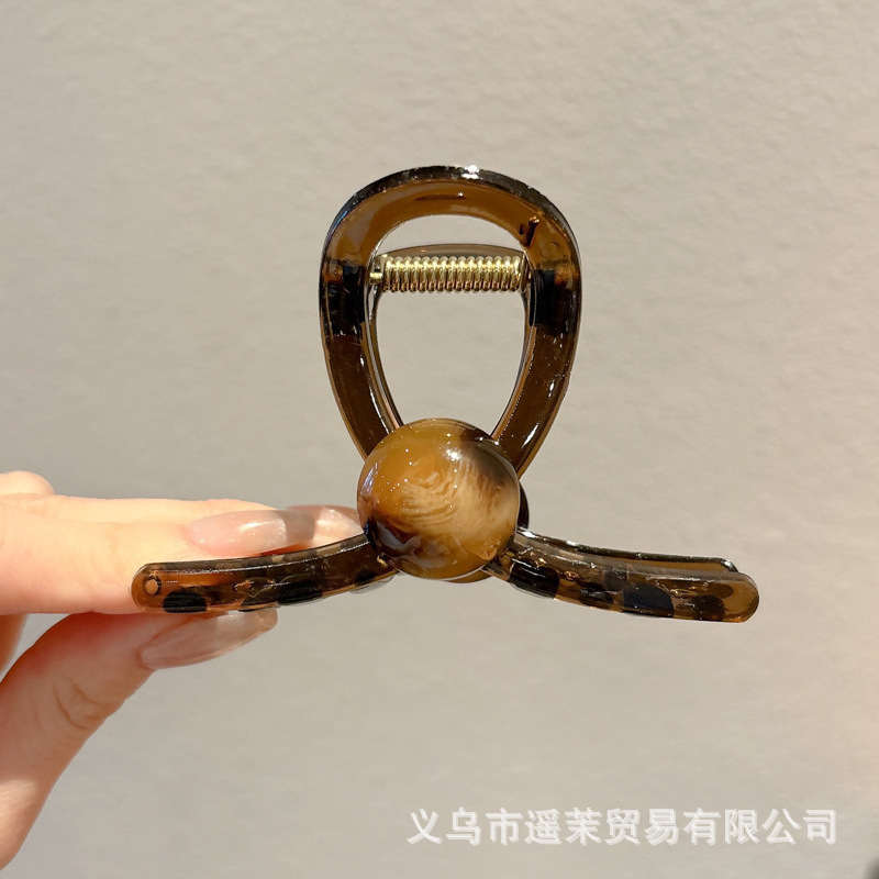 咖色磨砂抓夹女2025年新款发夹后脑勺大号发量多鲨鱼夹子发卡头饰|undefined