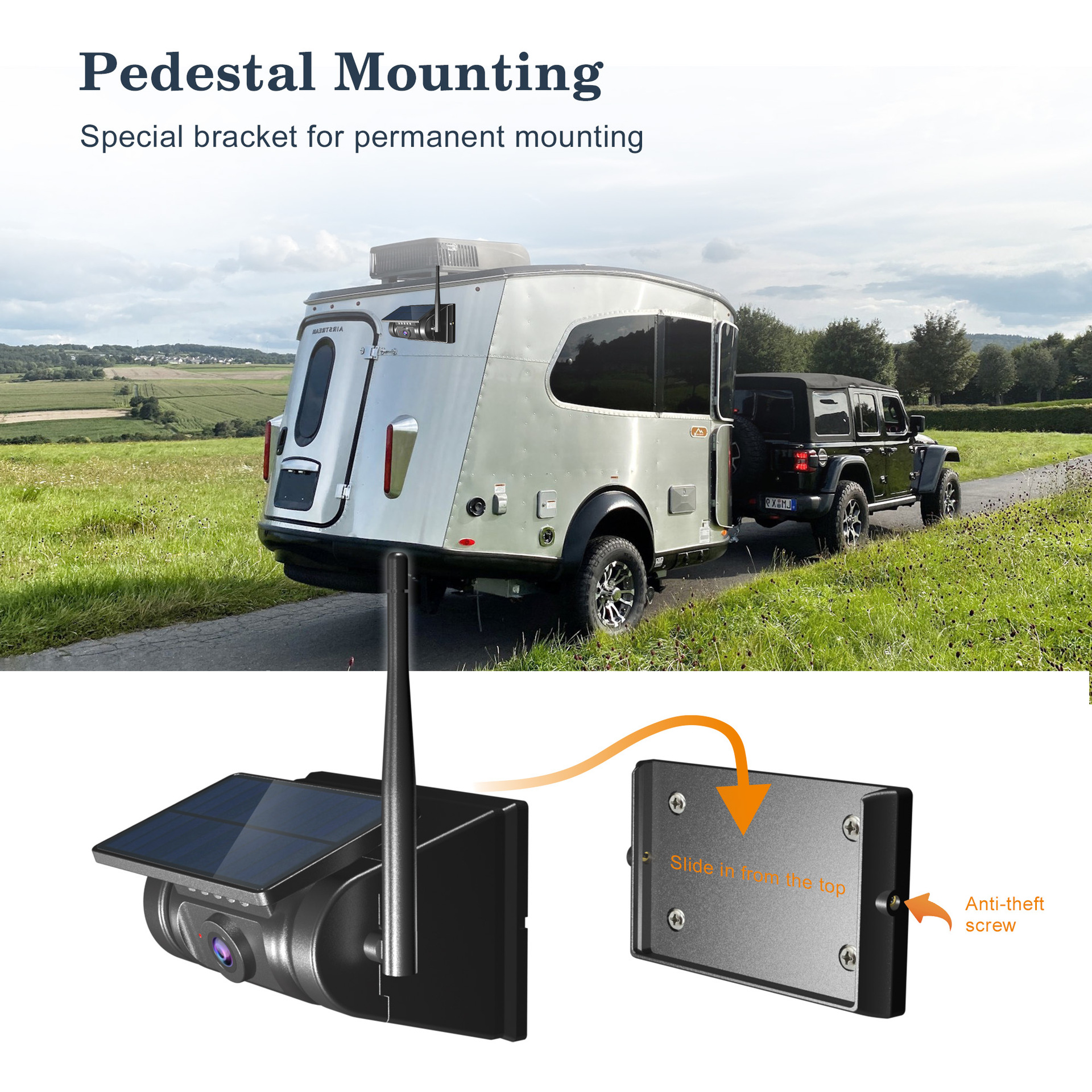 Cross-Border Trailer Waterproof Magnetic Reversing High-Definition 1080/720P Solar Wireless Wifi Car Camera