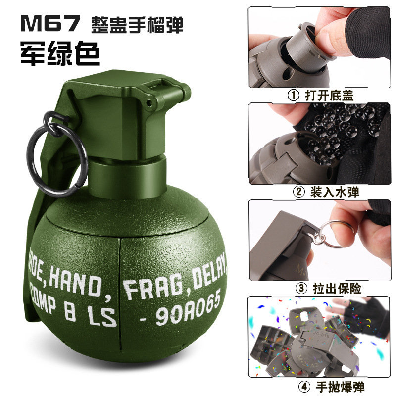 Nuevo Tarkov M67 granada de agua explosiva granada de nylon juguetes para niños comer pollo cos prop catapulta