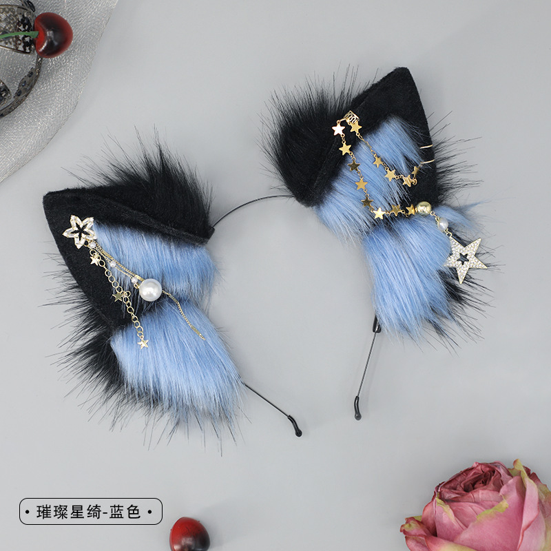 Hecho a mano de peluche lindo bestia oído Cosplay comic show punk diadema chica caliente tocado estilo europeo y americano accesorios para el cabello