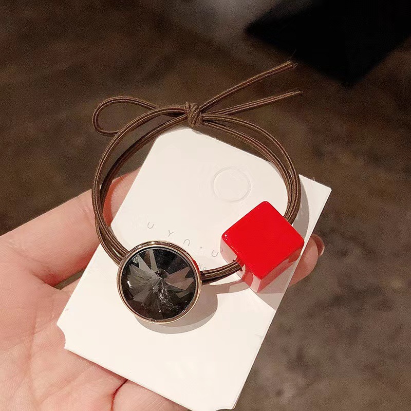 Elástico joyas de cabello de moda con frijoles frescos M anillo de cereza cuerda de cabello al por mayor de la banda de goma cabeza de 100 bolas de cabello rojo una variedad de alta elástica