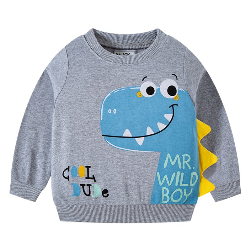 Ropa para niños Primavera y otoño nuevos dibujos animados para Niños Suéter de dinosaurio tridimensional suéter de bebé entrega de una pieza superior para niños