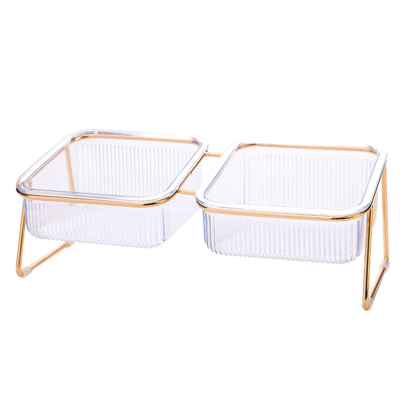 Gato Bowl doble tazón automático de agua potable gato suministros gato tazón al por mayor gato comida Bowl Pet Bowl doble tazón de plástico protección del cuello de doble uso