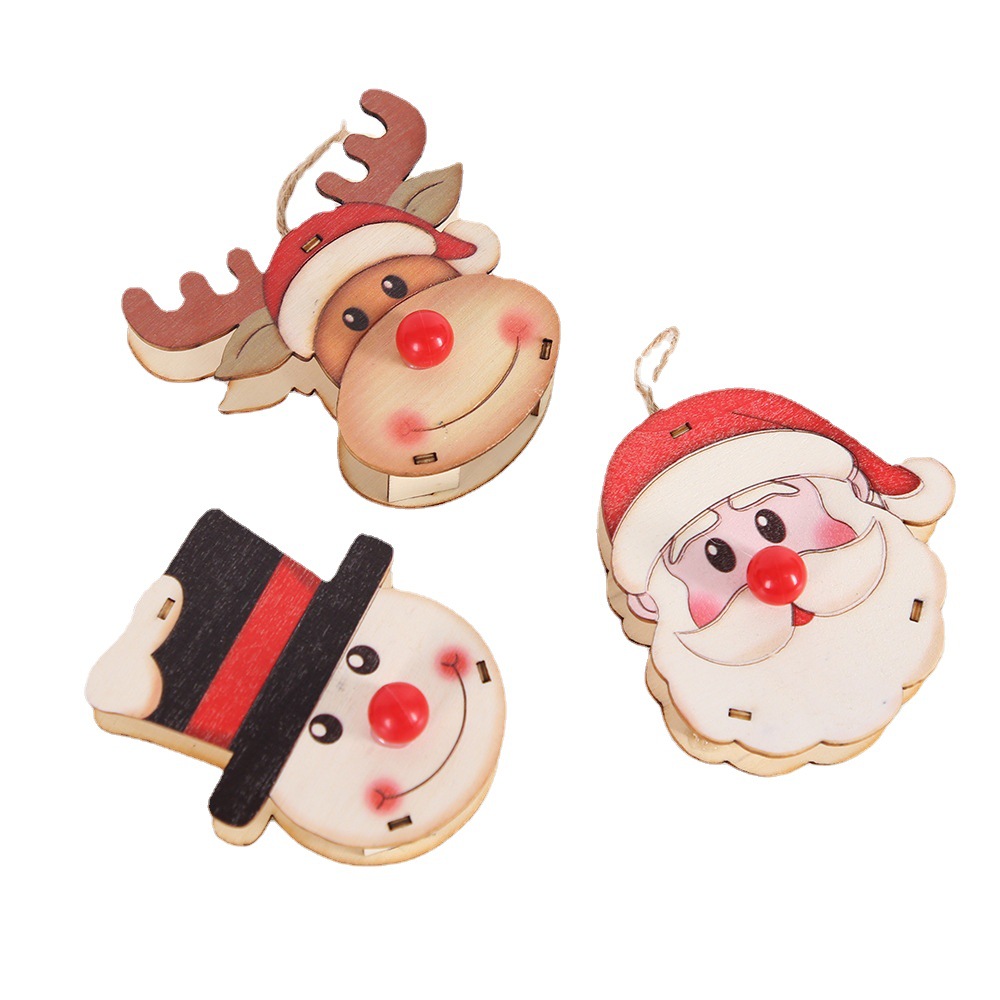 Lys juletræ Julemand Snemand Elg Sød tegneserie vedhæng Tilbehør Dekoration_voghion.com
