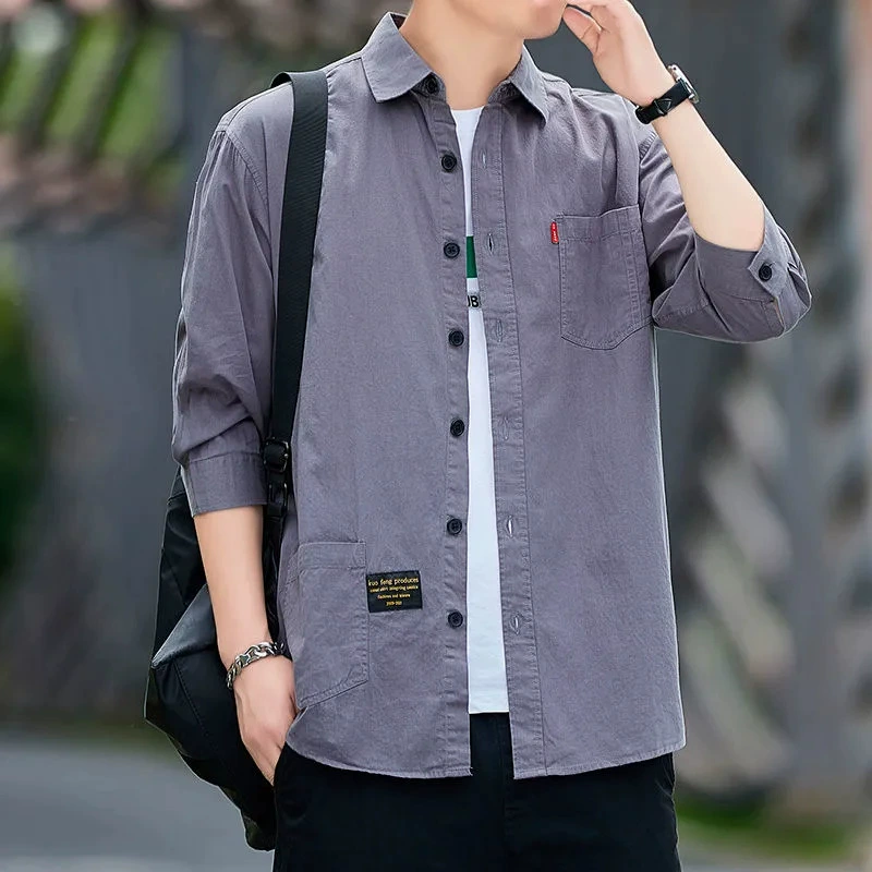 Cotton shirt, loose fit