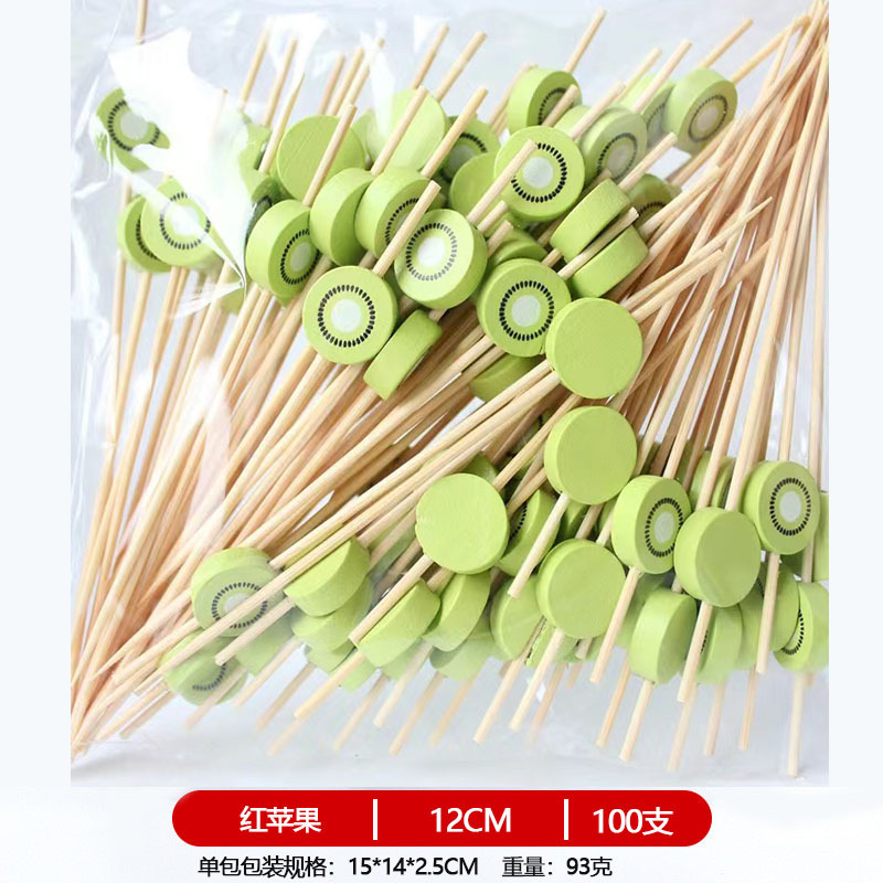 12CM un solo uso de frutas de bambú marca de cóctel creativa marca de frutas de bocadillos KTV arte marca de dientes fabricantes