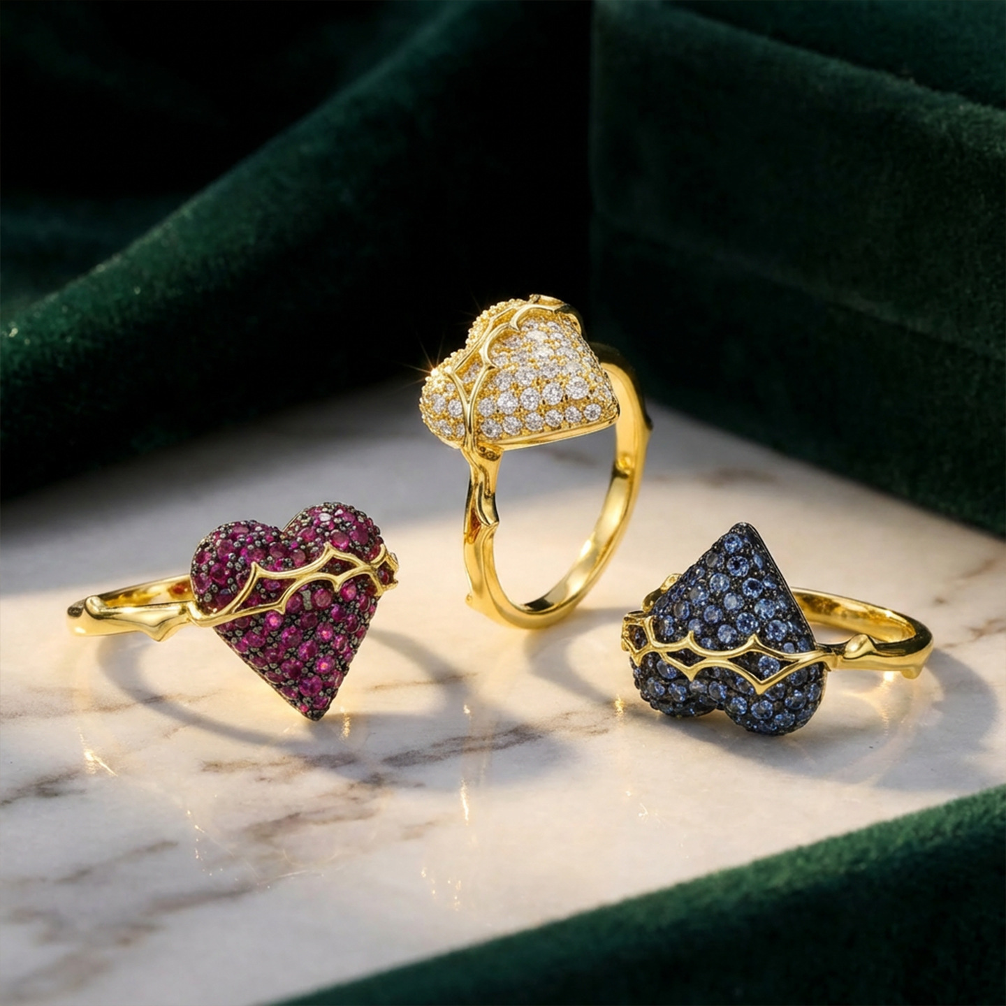 Elegant Heart Ring With Full Diamond Detail For Women_voghion.com
