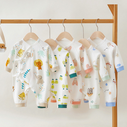 Newborn clothes, spring and autumn infant clothes, wholesale monk clothes, boneless lace-up butterfly clothes, baby clothes