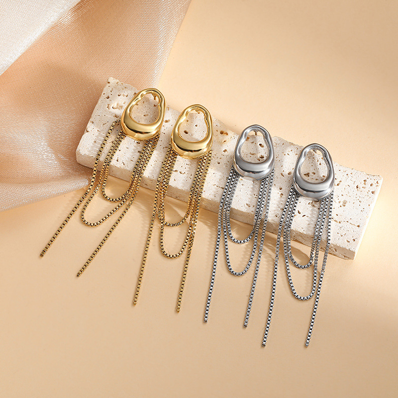10g Weight Titanium Steel Ear Needle Material Ear Studs Classification 1 Pair Quantity Daily, Street Occasion Titanium Steel Material Geometric Pattern All Seasons Season Women's Gender Plating Design Retro, Commute Style 1 Pair Retro Commute Geometric Plating Titanium Steel Ear Studs 10