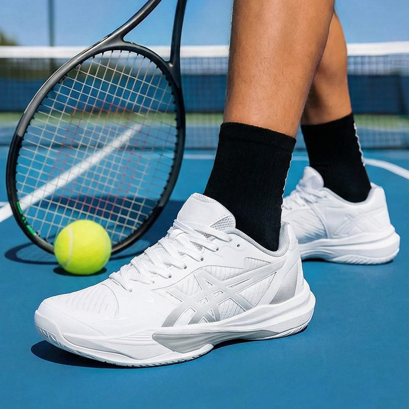 Giày cầu lông đa năng unisex thoáng khí form rộng ôm chân chống mài mòn chống trượt — Cam xanh đậm, Vàng xám, Xám bạc