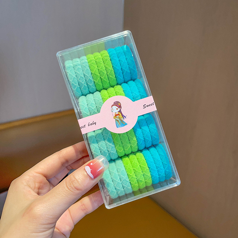 Anillo de pelo de bola de alta elasticidad duradera alta cola de caballo cuerda de cabeza colorida mujer atada de cabello no dañada adornamiento de cabello banda de goma