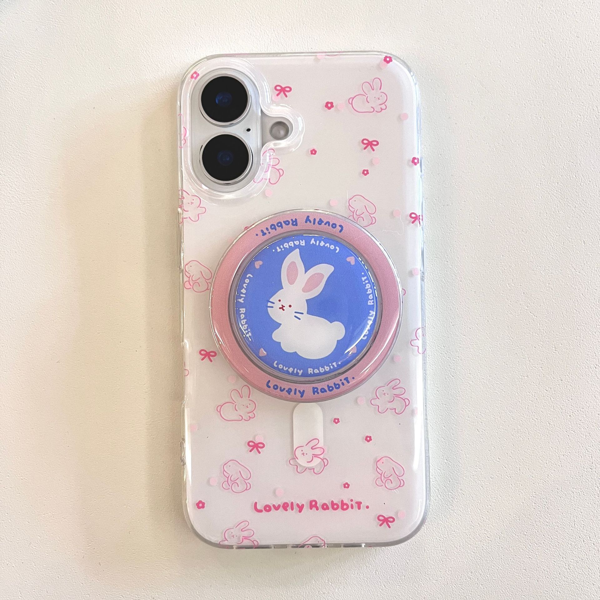 Pequeño lindo conejito de pantalla completa para iPhone16 funda para teléfono móvil 15ProMax magnético 14/13 nuevo 16Pro