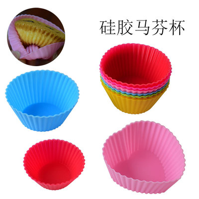 thickening circular Heart 7cm silica gel Tart Muffins High temperature resistance Cup Cake Pudding baking mould