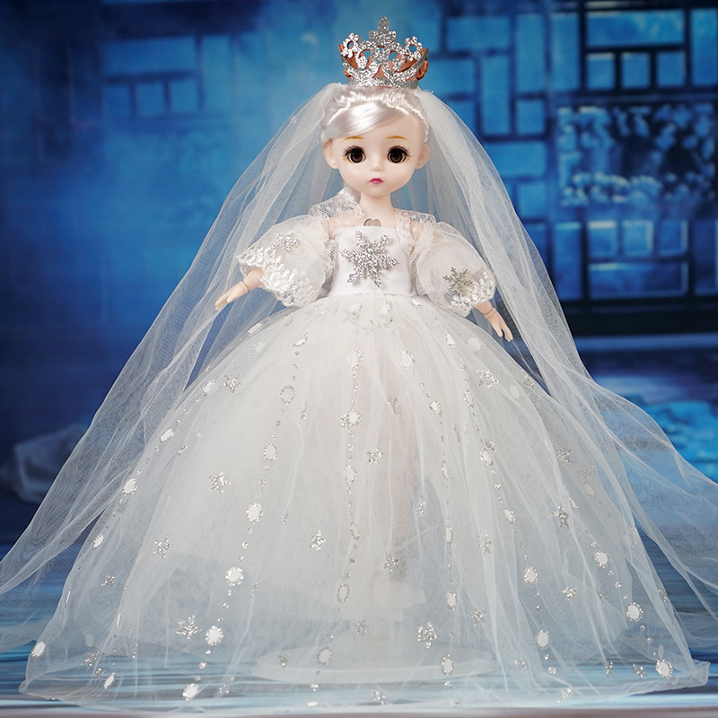 Música muñeca de la boda juguete de las niñas nieve blanca Regalo de Cumpleaños de los niños institución de formación regalo al por mayor