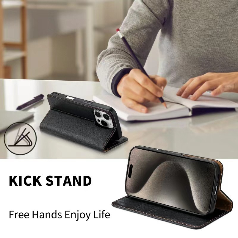 Leather Wallet Case For Iphone 17 With 16 Card Slots Protection_voghion.com