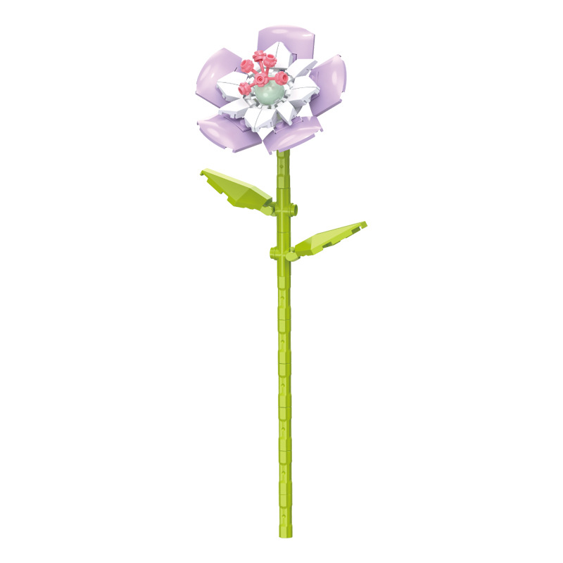 Compatible transfronterizo rosa imortalidad ramo de flores de bloques altos Día de San Valentín Día de los maestros Juguetes de ensamblaje de puzzle hechos a mano