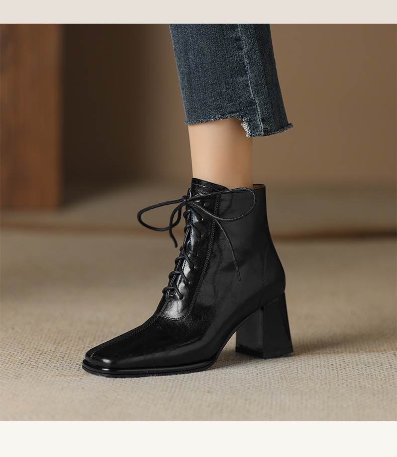 CHIKO Raelynn Square Toe Block Heels Ankle Boots