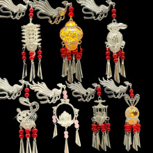 中国风铜钱兔子凤凰发簪古装流苏汉服发杈发光灯笼盘发头饰复古风