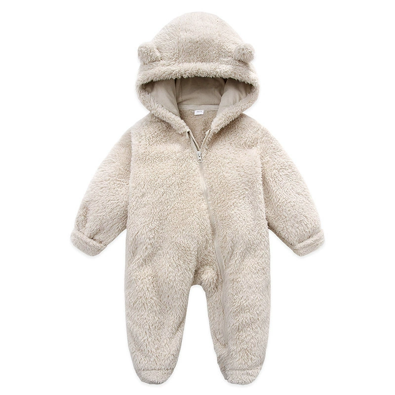 Flannel autumn hand loop bag for early age, bodysuit with hood, wholesale