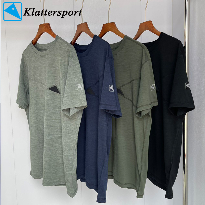 Triangle Rat Men's Summer New Merino Wool Short-Sleeve T-Shirt, Machine Washable, Non-Deformable, Moisture-Wicking, Quick-Drying