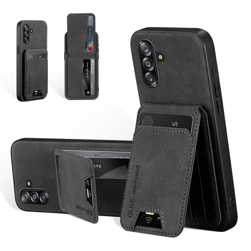 Suitable for Samsung S26Fe Sheepskin Leather Phone Case with Card Holder, Wallet Clip, Stand, A27 Skin-Like Anti-Fall Protective Cover