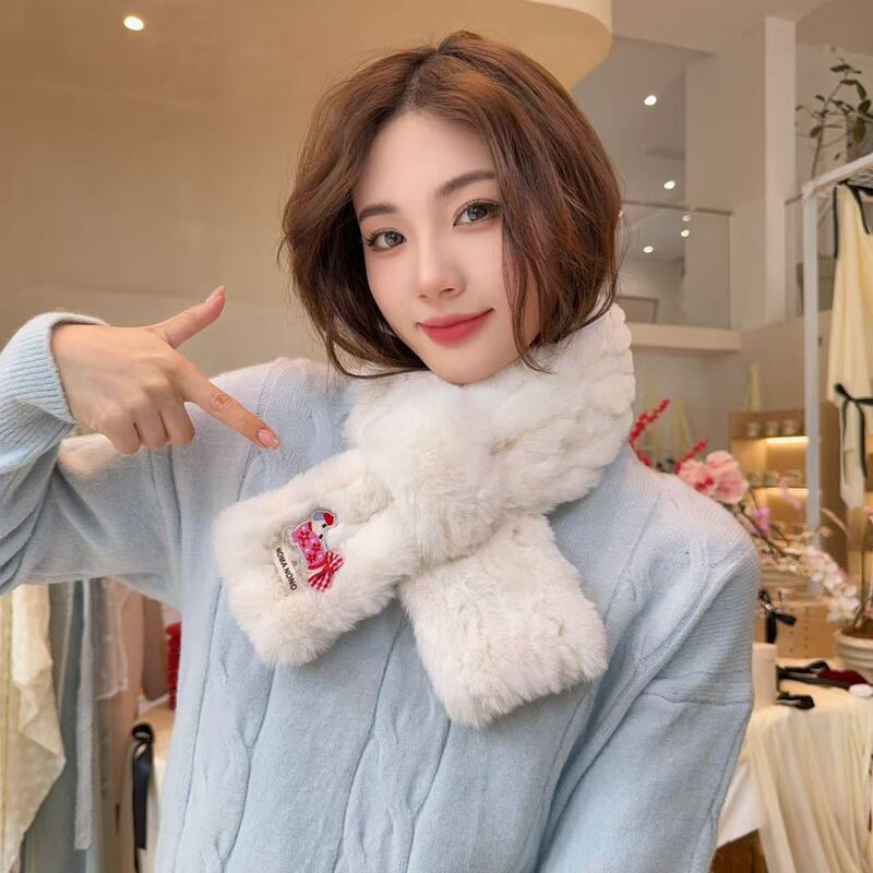 かわいいダックスフントのぬいぐるみスカーフ、冬の女性向け新作、厚手で暖かいネックウォーマー、韓国風高級感のあるネックウォーマー、学生向け|undefined