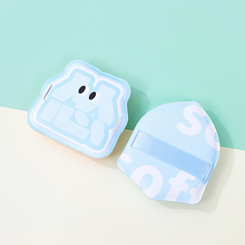 Fábrica personalizada en forma de escudo marshmallow polvo super suave espeso seco húmedo doble uso no reconoce esponja cosmética esponja de goma de polvo