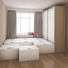 .榻榻米床衣柜一体卧室魔方储物拼接床现代简约小房间高箱体床卧