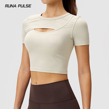 RUNA PULSE速干运动短袖女户外瑜伽服健身T恤前胸透气高弹训练服