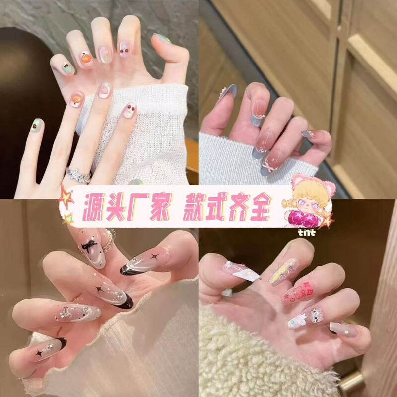 Handmade Dazzling Bowknot French Polka Dot Cat-Eye Black Pure Handmade Elegant Nail Art Wearable High-End Handmade Dazzling Bowknot French Polka Dot Cat-Eye Black Pure Handmade Elegant Nail Art Wearable High-End