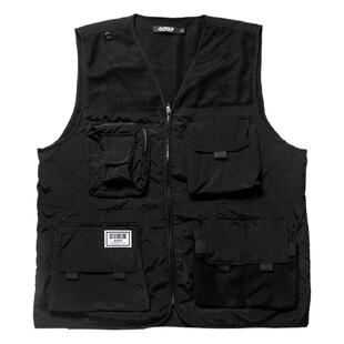 Workwear Vest Men's Spring and Summer Thin Japanese Style Fashionable Loose Multi-Pocket Vest Functional Tactical Vest Jacket