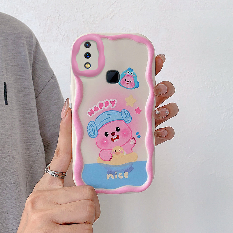 Cream single shell cross-border applicable vivo mobile phone case Y series swimming ring loopy all-inclusive wholesale wave bracket bracelet